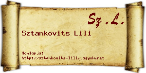 Sztankovits Lili névjegykártya