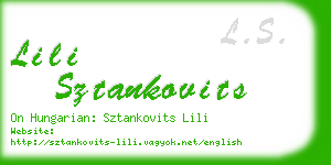 lili sztankovits business card